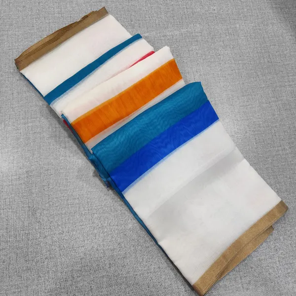 Synthetic Cotton rainbow trending saree  | SR81